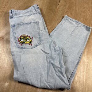 Empyre Mens Light Blue VTG Y2K Wide Leg Baggy Skater Beat Box Size 32